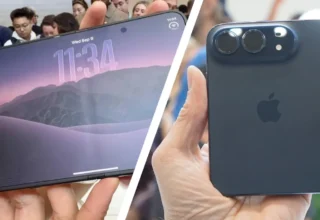 iPhone Duo’nun ekranındaki kat izi tamamen kaybolmamış